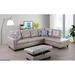 Gray/Yellow/Brown Sectional - Latitude Run® Ellenville 103.5" Wide Faux Sofa & Chaise w/ Ottoman Faux | 35 H x 103.5 W x 74.5 D in | Wayfair