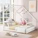 Isabelle & Max™ Full Size Wooden House Bed Wood in White | 73.2 H x 56.8 W x 77.8 D in | Wayfair 91A8FE222CE24461BA381E4B54810224