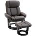 Red Barrel Studio® Danien 30.75" Wide Faux Manual Swivel Ergonomic Recliner w/ Ottoman w/ Massager Faux | 40.25 H x 30.75 W x 34.25 D in | Wayfair