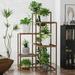 Arlmont & Co. Plant Stands Indoor Outdoor Corner Shelf Plant Shelves Indoor Plant Holder Wood in Brown | 41 H x 24 W x 23 D in | Wayfair