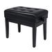 Red Barrel Studio® Solid Wood Vanity Stool Faux Leather/Wood/Upholstered/Leather in Black/Brown/Gray | 18.5 H x 21.6 W x 13.2 D in | Wayfair