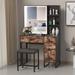 Mercer41 Palen Makeup Vanity w/ Sliding Lighted Mirror Wood in Black/Brown | 57 H x 17.7 W x 35.4 D in | Wayfair A290D07225BF4A6A9503DBED3E8641A8