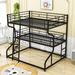 Isabelle & Max™ Abdia Twin over Twin Triple Bunk Bed by Isabelle & Max Metal in Black | 74 H x 62 W x 82 D in | Wayfair