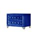 Rosdorf Park Hoschton Modern Wood Nightstand End Table w/ 2 Drawers Wood/Upholstered in Blue | 28 H x 30 W x 19 D in | Wayfair