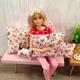Set Of 1/6 Scale Pillows | Only, Pink Rose Flower Shabby-Chic Cotton Accent Cushions For Action Figures Dolls Barbie Diorama | Various Sizes