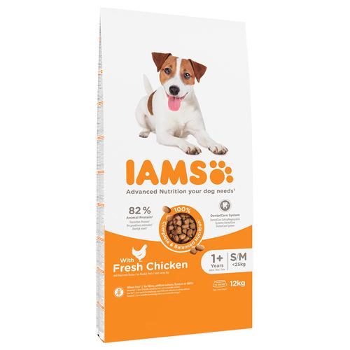 Sparpaket: 2x 12kg IAMS Advanced Nutrition Adult Small & Medium Dog mit Huhn Hundefutter trocken