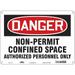 CONDOR 465M57 Safety Sign, 10 in Height, 14 in Width, Aluminum, Horizontal