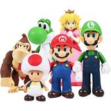 Mario Figures Toy - Mario & Luigi Figurines \u2013 Yoshi & Mario Bros Action Figures Mario PVC Toy Figures ï¼ˆ6pcs 5 inchï¼‰