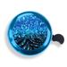 WIRESTER Bicycle Bell Blue Aluminum Alloy Mini Bike Bell With Ring Horn Accessories for Adults Men Women Kids Girls and Boys - Blue Glitter Sparkle With Black Blue Glitter Zebra