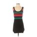 Built by Wendy Casual Dress - Bodycon Scoop Neck Sleeveless: Black Color Block Dresses - Women's Size Small