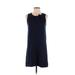 J.Crew Casual Dress - Shift Crew Neck Sleeveless: Blue Print Dresses - Women's Size X-Small