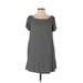 ABound Casual Dress - Shift Boatneck Short sleeves: Black Print Dresses - Women's Size Small