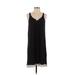 Simply Vera Vera Wang Casual Dress - Shift: Black Solid Dresses - Women's Size Small