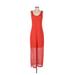 Apt. 9 Casual Dress Scoop Neck Sleeveless: Orange Color Block Dresses - Women's Size Medium