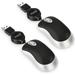 2 Pack Mini Retractable Cable Wired USB Optical Mouse USB Mini Mouse Compact USB Mouse for Kids Travelï¼ŒMini