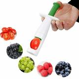 Grape Slicer Syringe Shape Stainless Steel Blade Cherry Cutter Kitchen Gadget for Fruit Vegetables