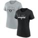 Women's Fanatics Branded Black/Gray Las Vegas Raiders Fan T-Shirt Combo Set