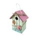 YiFudd Bird House - Bird Houses for Outside Wooden Bird Feeders Outside Hanging Bird Nests for Home Garden butterfly and Flowers Welcome Decorative Hand-painted Birdhouse 7.8 Inch