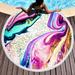 Honrane Round Colorful Print Tassels Summer Beach Carpet Blanket Yoga Mat Towel Shawl