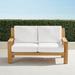 Calhoun Loveseat with Cushions in Natural Teak - Sailcloth Indigo, Quick Dry - Frontgate