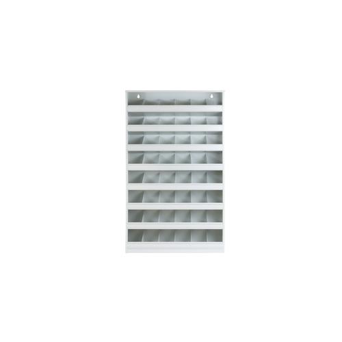 PROREGAL Schüttenregal mit 48 Fächer zur Wandbefestigung | HxBxT 85x50x12,5cm | Lichtgrau