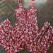 American Eagle Outfitters Pants & Jumpsuits | American Eagle Outfitters Floral Jumpsuit Pants Sz 2 | Color: Cream/Red | Size: 2