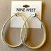 Nine West Jewelry | Host Picknwt Nine West Silver Tone Pave Elongated Click It Hoop Earrings | Color: Silver | Size: 3” Long 2” Wide