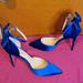 Jessica Simpson Shoes | Host Pick Womens Blue Satin Jessica Simpson Heels With Ankle Strap And Bow | Color: Blue | Size: 9.5