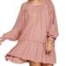Free People Dresses | Free People Don't You Want Me Ruffled Tunic Dress Rose Sz S | Color: Pink | Size: S