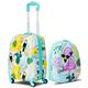 GOPLUS Children's Suitcase with Backpack, Kids Trolley, Children's Luggage with Wheels, Travel Suitcase with Telescopic Handle, Hard Case for Children, Children's Trolley, Choice of Colours, flamingo,