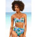 Bügel-Bandeau-Bikini-Top VENICE BEACH "Hanni" Gr. 42, Cup D, blau (blau, bedruckt) Damen Bikini-Oberteile Ocean Blue