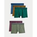 M&S Boys 5pk Cotton Rich Striped Trunks (5-16 Yrs) - 5-6 Y - Multi/Brights, Multi/Brights