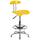 Flash Furniture Low Back Polymer Drafting Stool With Tractor Seat, Vibrant Orange-Yellow, Yellow/Orange, Plastic | Quill