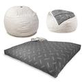 CordaRoy's Faux Fur Convertible Bean Bag Chair Faux Fur | 48 H x 60 W x 60 D in | Wayfair KC-FUR-WH