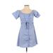 Miami Casual Dress - A-Line: Blue Print Dresses - Women's Size Small