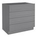 HomLux Hardwood Pre-Assembled Drawer Base Cabinet in Gray | 34.5 H x 15 W x 24 D in | Wayfair SG-4DB15-LC