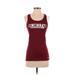 Under Armour Active Tank Top: Burgundy Graphic Activewear - Women's Size Small