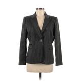 Tahari Blazer Jacket: Below Hip Gray Print Jackets & Outerwear - Women's Size 8 Petite