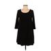 Leith Casual Dress - Shift Scoop Neck 3/4 sleeves: Black Print Dresses - Women's Size Medium