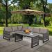 Latitude Run® Miapetra 31.1" Wide Outdoor Wicker Patio Sectional w/ Cushions Wicker/Rattan/Olefin Fabric Included in Gray | Wayfair