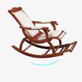 Wildon Home® Filippus Rocking Chair Wood/Upholstered/Solid Wood in Brown/White | 33.5 H x 24.4 W x 55.11 D in | Wayfair