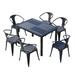Williston Forge Haikey Rectangular 6 - Person 47.24" Long Aluminum Outdoor Dining Set Wood/Plastic/Metal in Black/Brown | 47.24 W x 31.49 D in | Wayfair