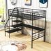 Isabelle & Max™ Ammadies Twin Loft Bed w/ Built-in-Desk by Isabelle & Max, Metal in Black | 71.7 H x 41.4 W x 94.4 D in | Wayfair