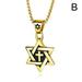 Stainless Steel Star Cross Pendant & Necklace Gold Color Women/Men Chain Israel Jewish Jewelry For Men Z7E3