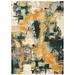 Strick & Bolton Style Haven Mily Blue/ Gold Abstract Area Rug 7 10 x 10 10 8 x 10 Indoor Living Room Bedroom Dining Room