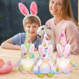 Easter Bunny Gnomes Home Decoration LED Light Glowing Tomte Rabbit Plush Dolls Spring Easter Figurine Gnome Elf Dwarf Household Bunny Decor for Party Home Ornaments 1count