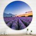 DESIGN ART Designart Sunrise & Dramatic Clouds Over Lavender Field I Farmhouse Metal Circle Wall Art 29x29 - Disc of 29 Inch