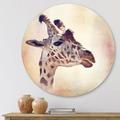 DESIGN ART Designart Portrait of A Giraffe III Farmhouse Metal Circle Wall Art 23x23 - Disc of 23 Inch