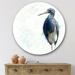 DESIGN ART Designart Tricolored Heron Bird Farmhouse Metal Circle Wall Art 29x29 - Disc of 29 Inch
