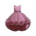 BULLPIANO Girls Embroidery Dresses Flower Girls Party Dress Bridesmaid Ball Gown Wedding Tulle Party Dresses